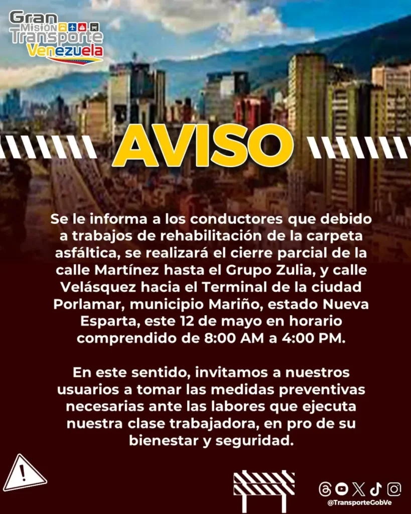 Cierre parcial de la Panamericana y dos vías en Porlamar