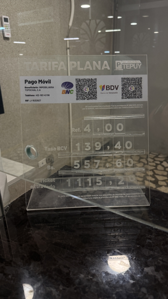 ¿Cómo establecen los precios de los estacionamientos en Caracas?