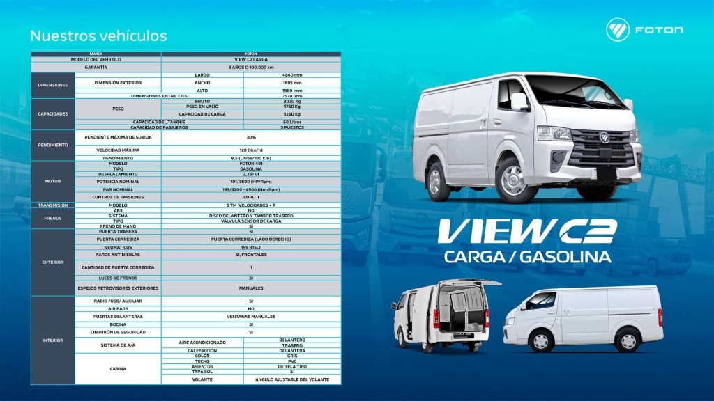 FOTON lidera el mercado de los camiones en Venezuela y un servicio postventa a la altura: estos son todos sus vehículos y sus precios